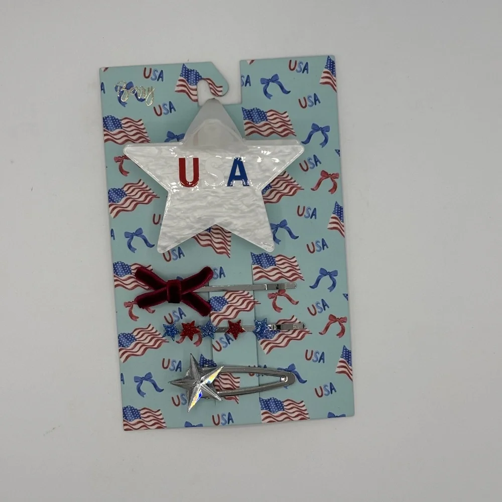 6 PC Berry Patriotic Hair Accessories Bundle NEW